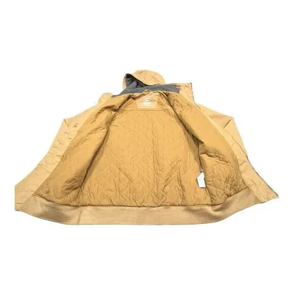 LL Bean Khaki Workwear Jacket with quilted lining Unisex Mens Small Wmns Medium